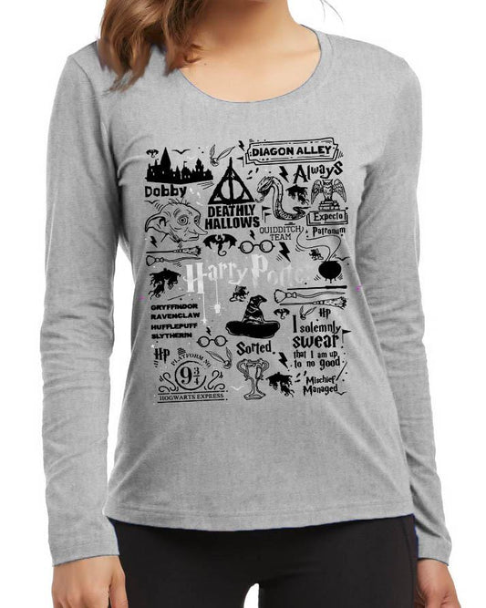 Harry Potter New Fashion Grey Excellent Quality High Graphic Full T - Shirt - HB INDUSTRIES - Tops & T - Shirts - 