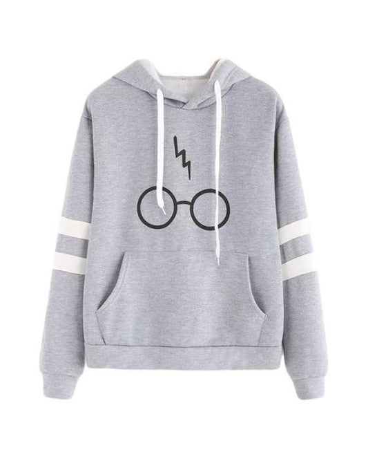 Harry Potters Glasses Printed Grey Hoodie For Women / Men - HB INDUSTRIES - Hoodies & Sweatshirts - 