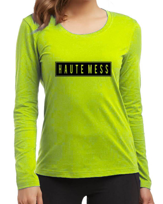 Haute Mess New Fashion Light Green Round Neck High Graphic Full Sleev - HB INDUSTRIES - Tops & T - Shirts - 