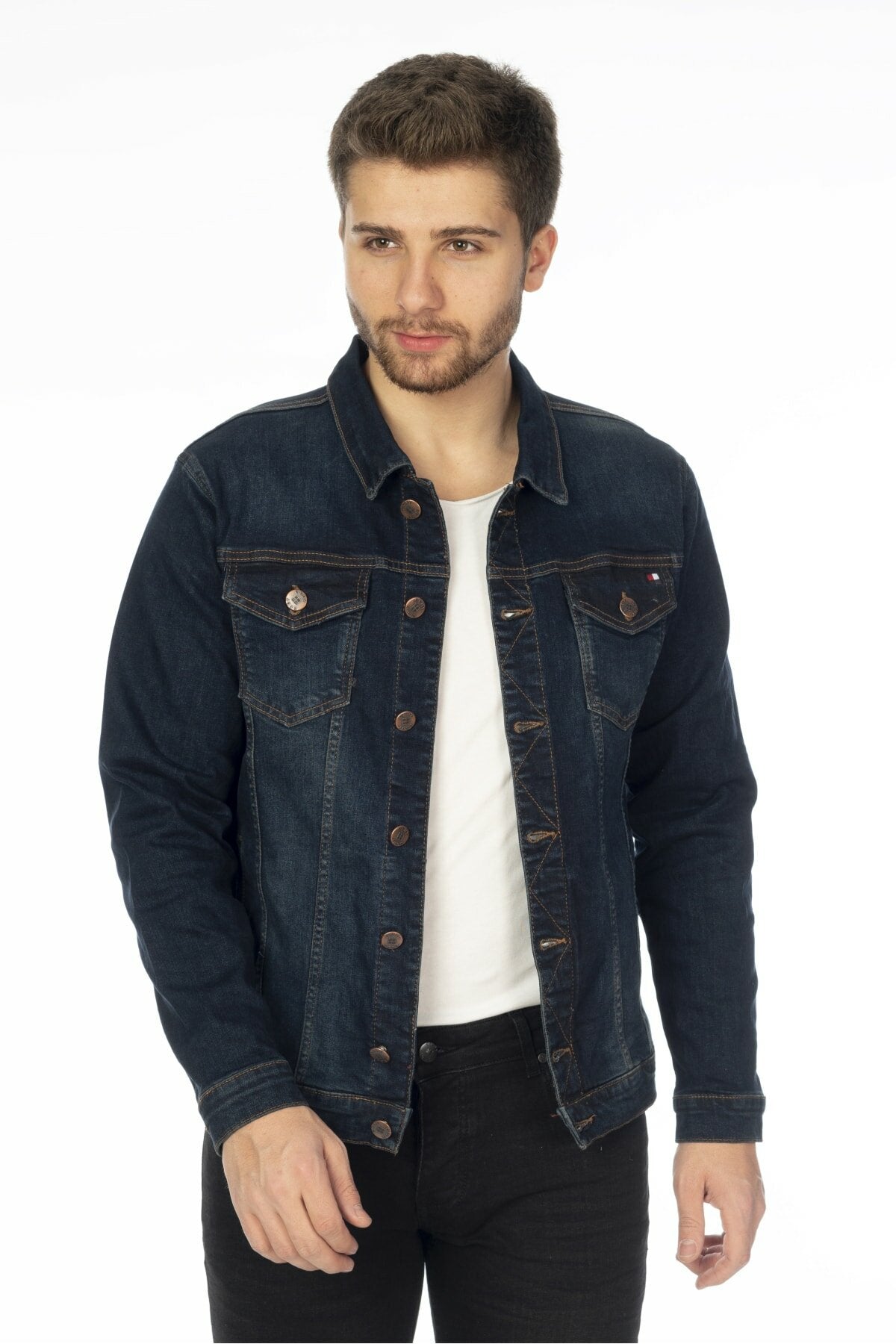 HB Mens Denim Jacket Stretchable Fine Lycra - HB INDUSTRIES - Denim Jacket - 