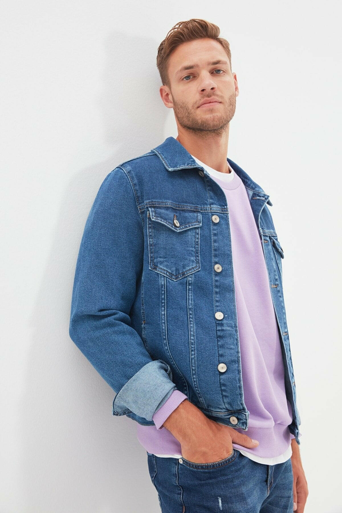 HB Mens Denim Jacket Stretchable Fine Lycra - HB INDUSTRIES - Denim Jacket - 