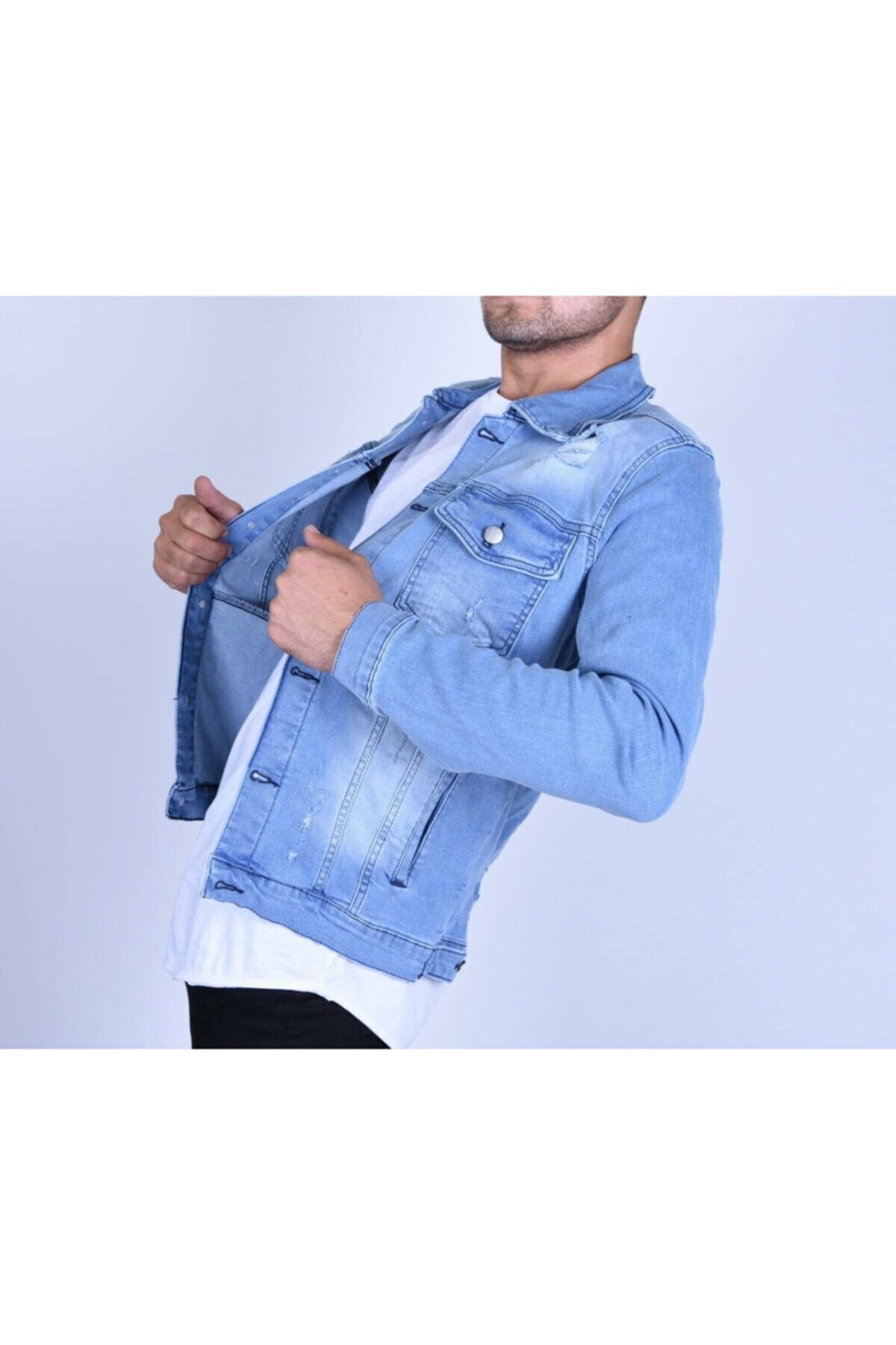 HB Mens Denim Jacket Stretchable Fine Lycra - HB INDUSTRIES - Denim Jacket - 