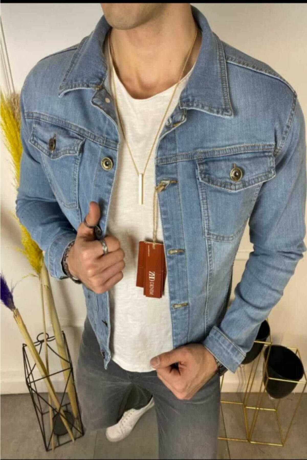 HB Mens Denim Jacket Stretchable Fine Lycra - HB INDUSTRIES - Denim Jacket - 