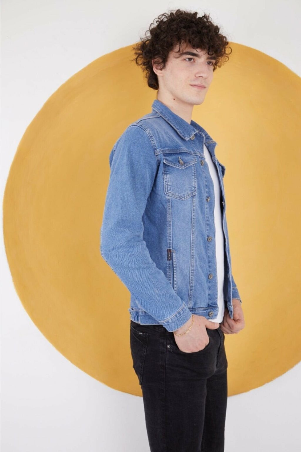 HB Mens Denim Jacket Stretchable Fine Lycra - HB INDUSTRIES - Denim Jacket - 