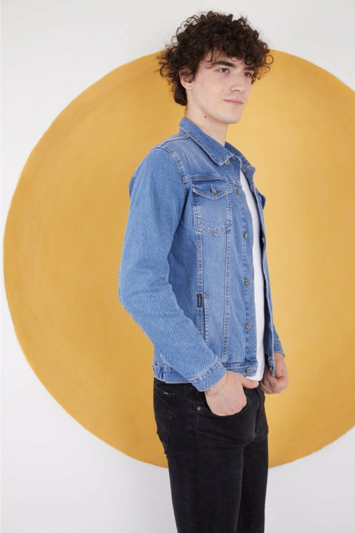 HB Mens Denim Jacket Stretchable Fine Lycra - HB INDUSTRIES - Denim Jacket - 