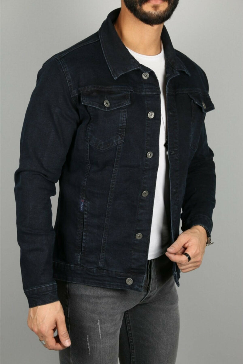 HB Mens Denim Jacket Stretchable Fine Lycra - HB INDUSTRIES - Denim Jacket - 