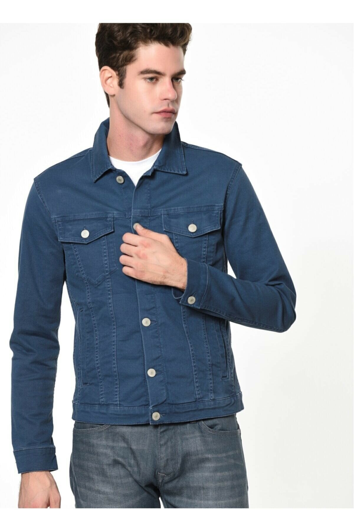 HB Mens Denim Jacket Stretchable Fine Lycra - HB INDUSTRIES - Denim Jacket - 