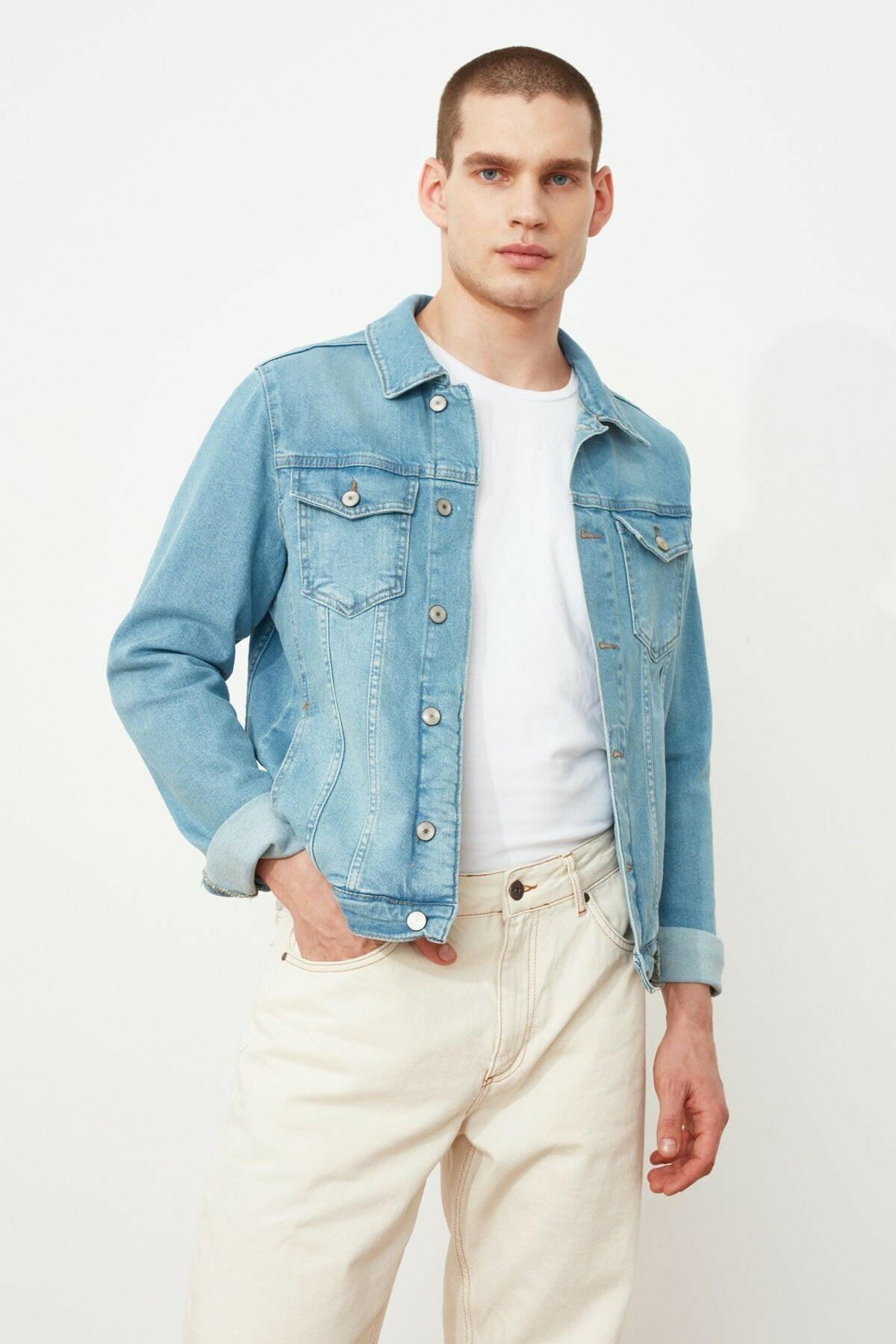 HB Mens Denim Jacket Stretchable Fine Lycra - HB INDUSTRIES - Denim Jacket - 