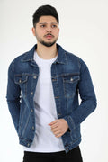HB Mens Denim Jacket Stretchable Fine Lycra