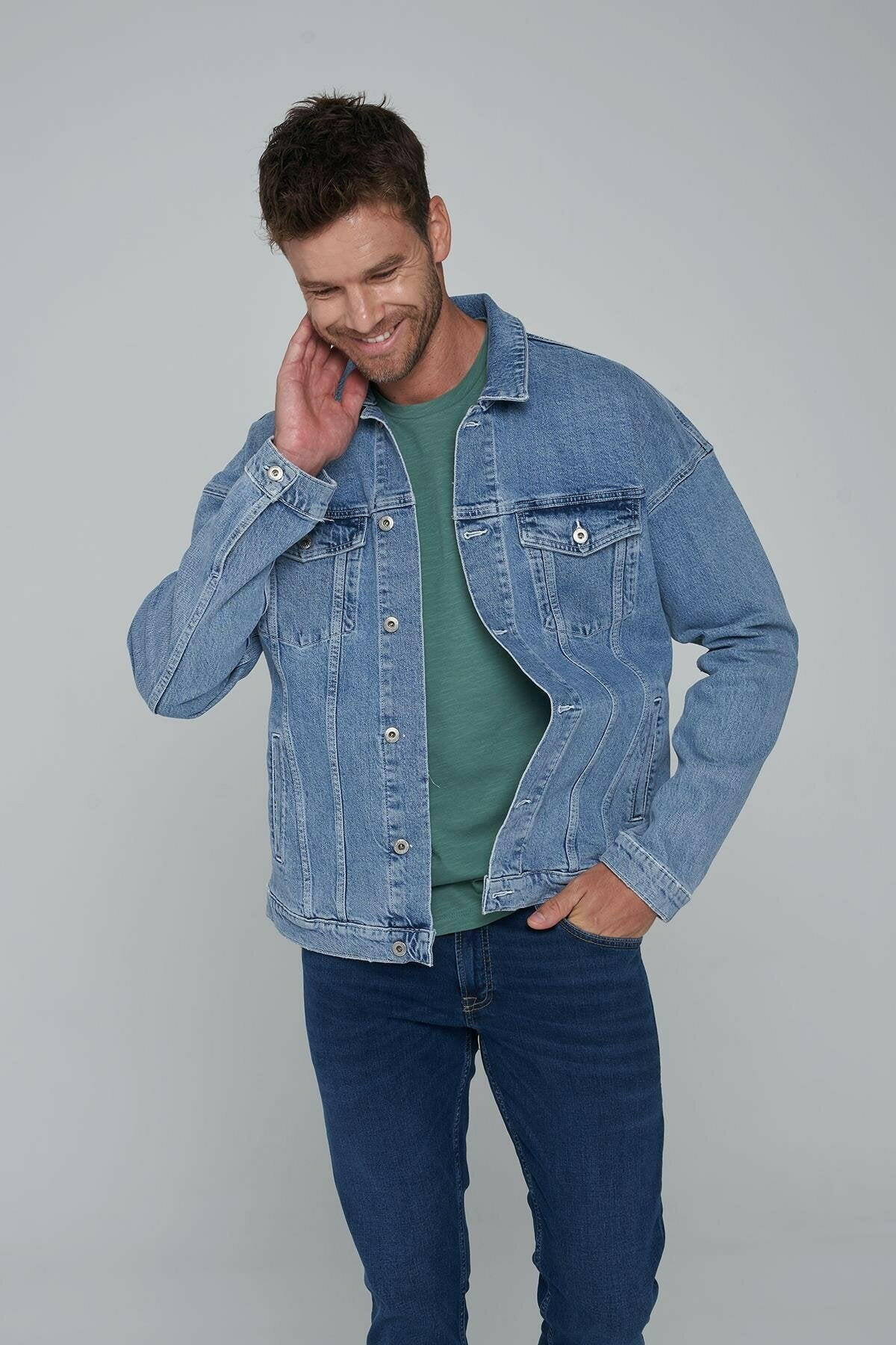 HB Mens Denim Jacket Stretchable Fine Lycra - HB INDUSTRIES - Denim Jacket - 