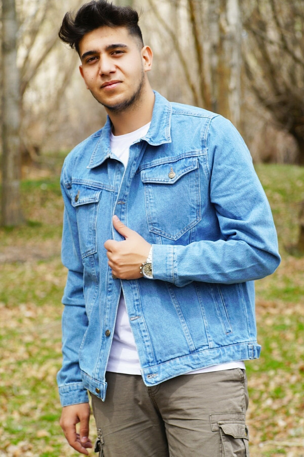 HB Mens Denim Jacket Stretchable Fine Lycra - HB INDUSTRIES - Denim Jacket - 