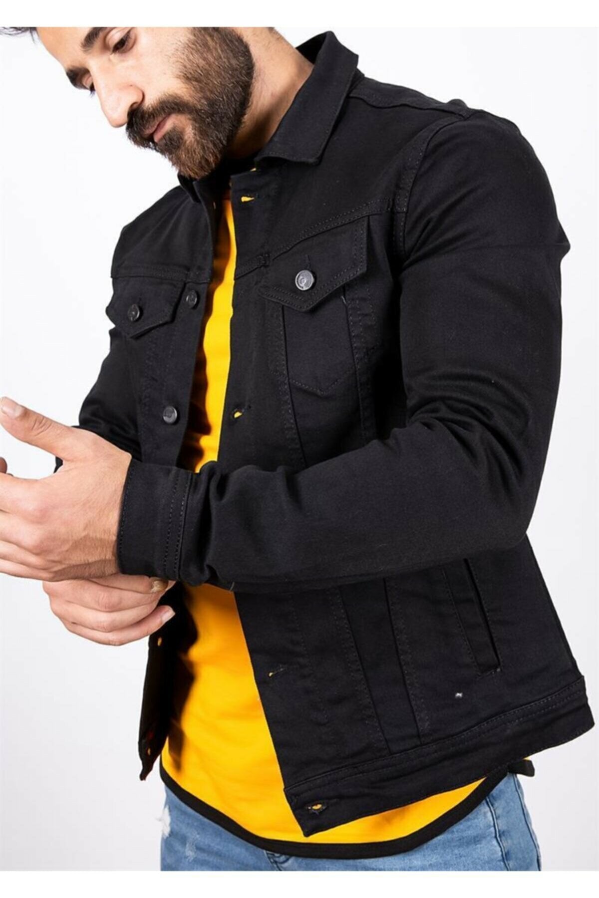 HB Mens Denim Jacket Stretchable Fine Lycra - HB INDUSTRIES - Denim Jacket - 