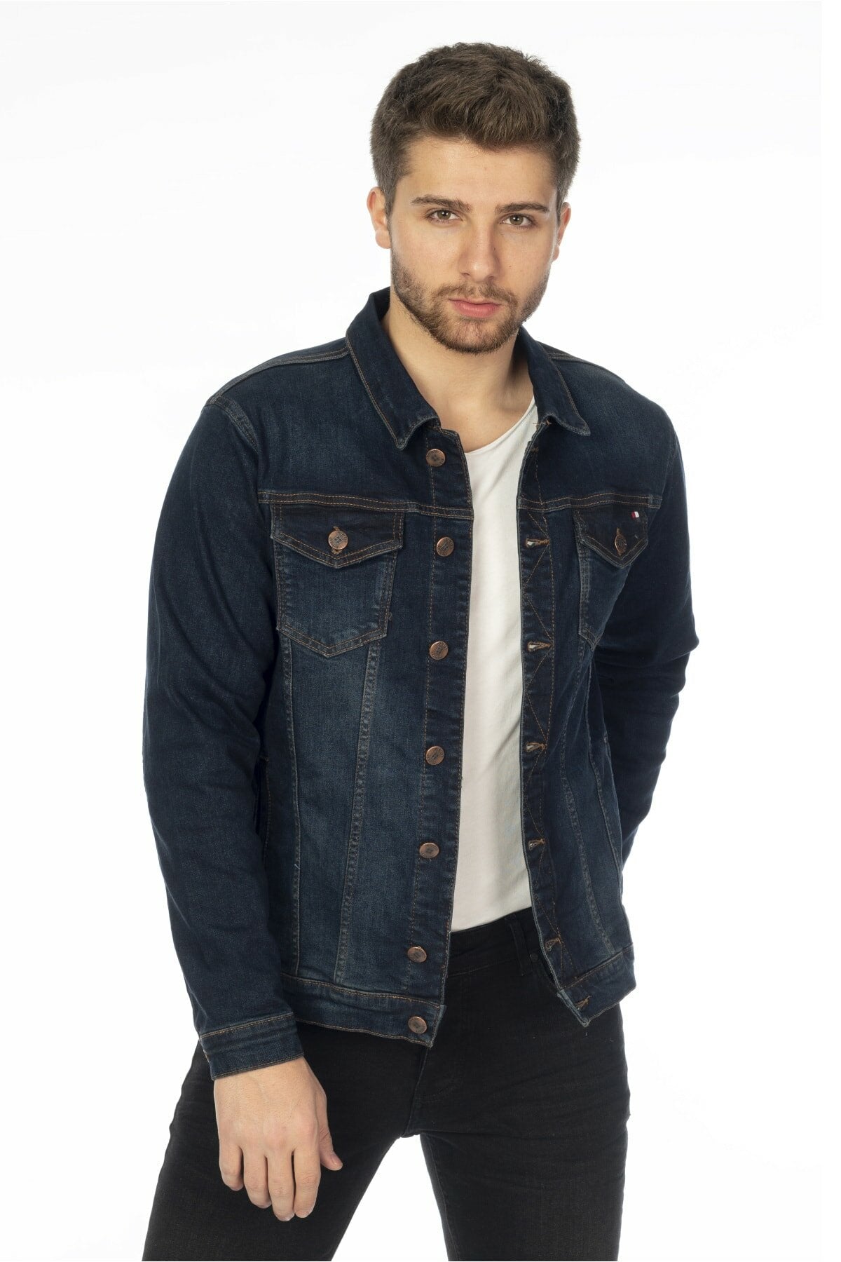 HB Mens Denim Jacket Stretchable Fine Lycra - HB INDUSTRIES - Denim Jacket - 