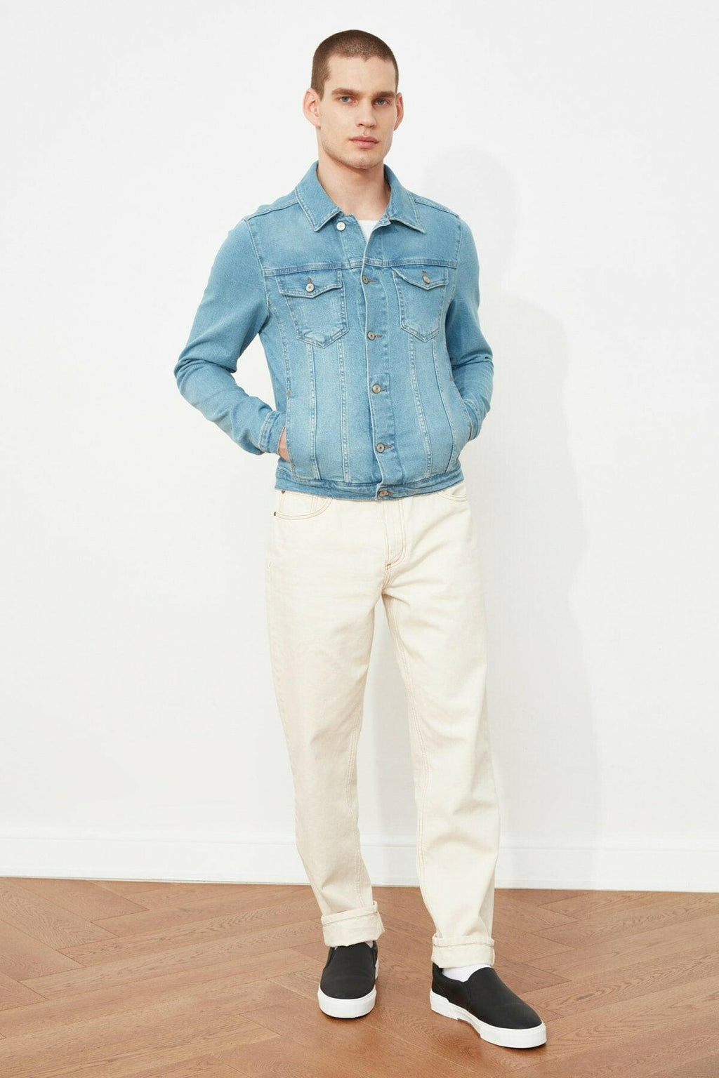 HB Mens Denim Jacket Stretchable Fine Lycra - HB INDUSTRIES - Denim Jacket - 