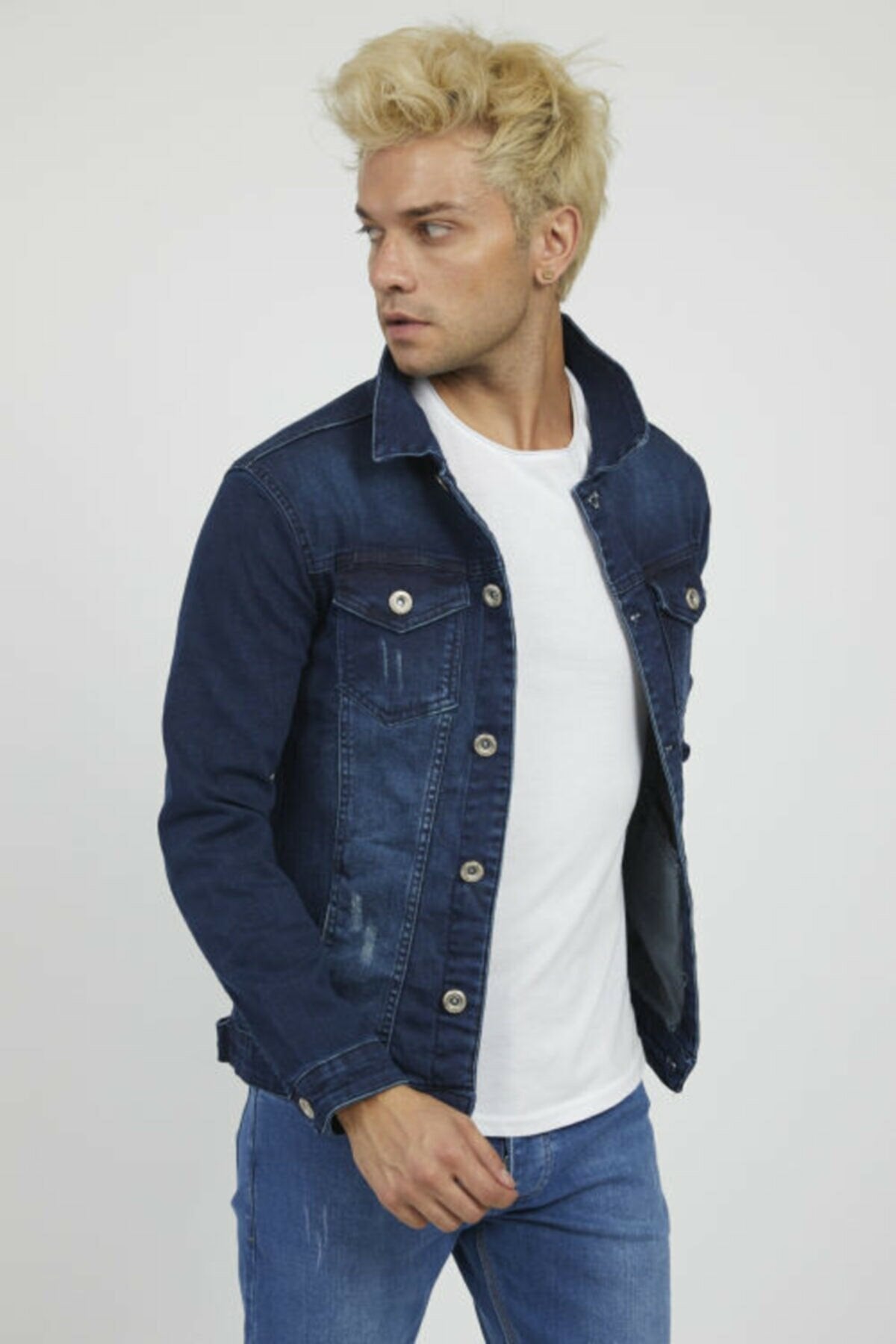 HB Mens Denim Jacket Stretchable Fine Lycra - HB INDUSTRIES - Denim Jacket - 