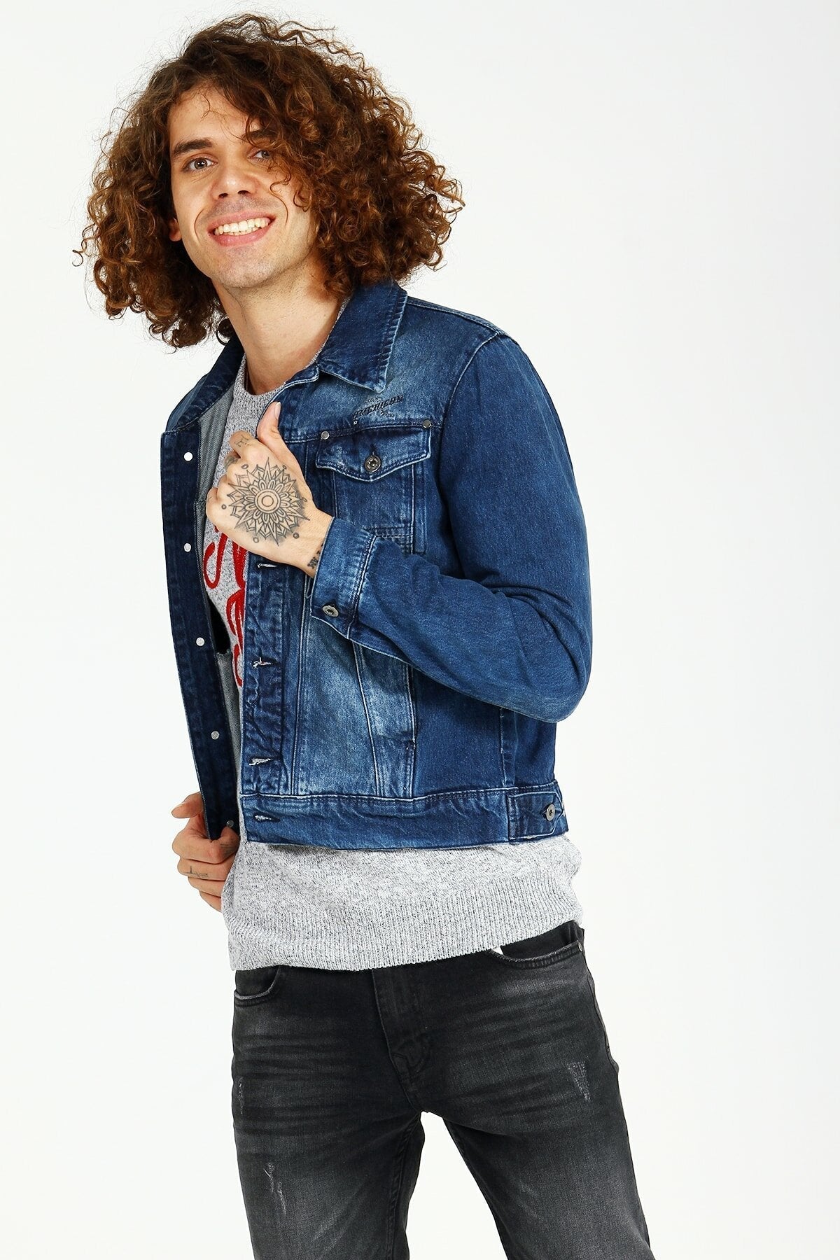 HB Mens Denim Jacket Stretchable Fine Lycra - HB INDUSTRIES - Denim Jacket - 