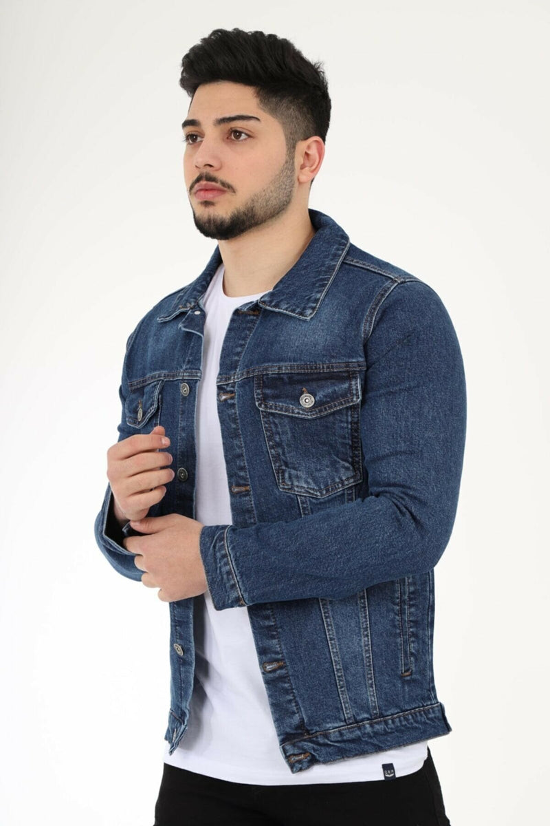 HB Mens Denim Jacket Stretchable Fine Lycra - HB INDUSTRIES - Denim Jacket - 