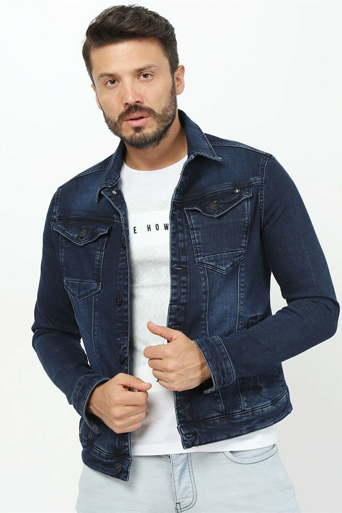 HB Mens Denim Jacket Stretchable Fine Lycra - HB INDUSTRIES - Denim Jacket - 