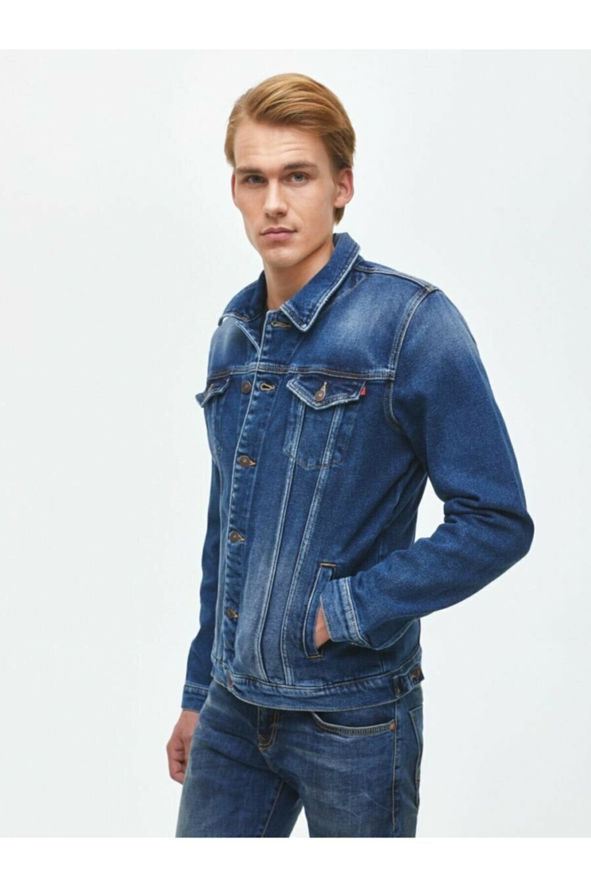 HB Mens Denim Jacket Stretchable Fine Lycra - HB INDUSTRIES - Denim Jacket - 