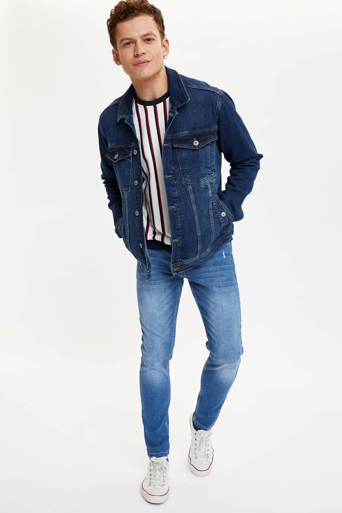 HB Mens Denim Jacket Stretchable Fine Lycra - HB INDUSTRIES - Denim Jacket - 