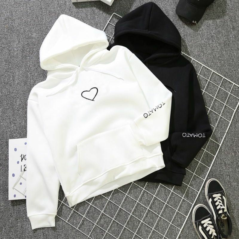 Heart Printed Fleece Full Sleeves Pull Over Hoodie For Women - HB INDUSTRIES - Hoodies & Sweatshirts - 