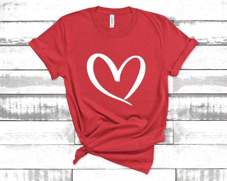 Heart Shirt Valentines Day Love T Shirt - HB INDUSTRIES - Tops & T - Shirts - 