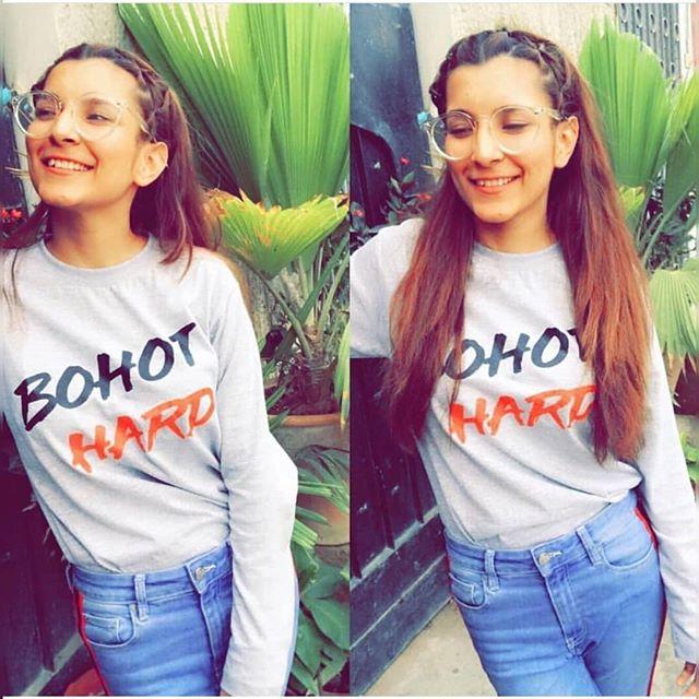 Heather Grey Bohot Hard Cotton Printed T - shirt For Womens - HB INDUSTRIES - Tops & T - Shirts - 