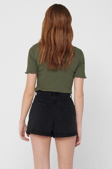 High Waisted Stretch Mom Denim Shorts - HB INDUSTRIES - Shorts & Skirts - 