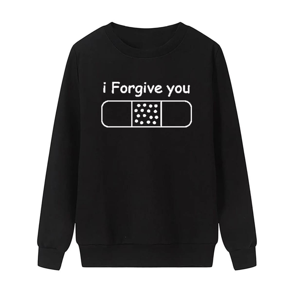 I Forgive You Printed Fleece Full Sleeves Pull Over Sweatshirt For Women - HB INDUSTRIES - Hoodies & Sweatshirts - 