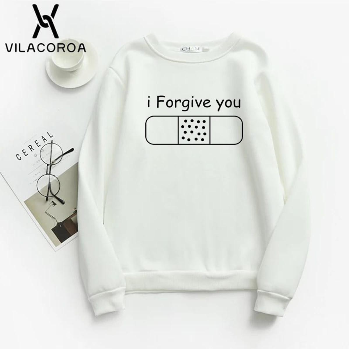 I Forgive You Printed Fleece Full Sleeves Pull Over Sweatshirt For Women - HB INDUSTRIES - Hoodies & Sweatshirts - 