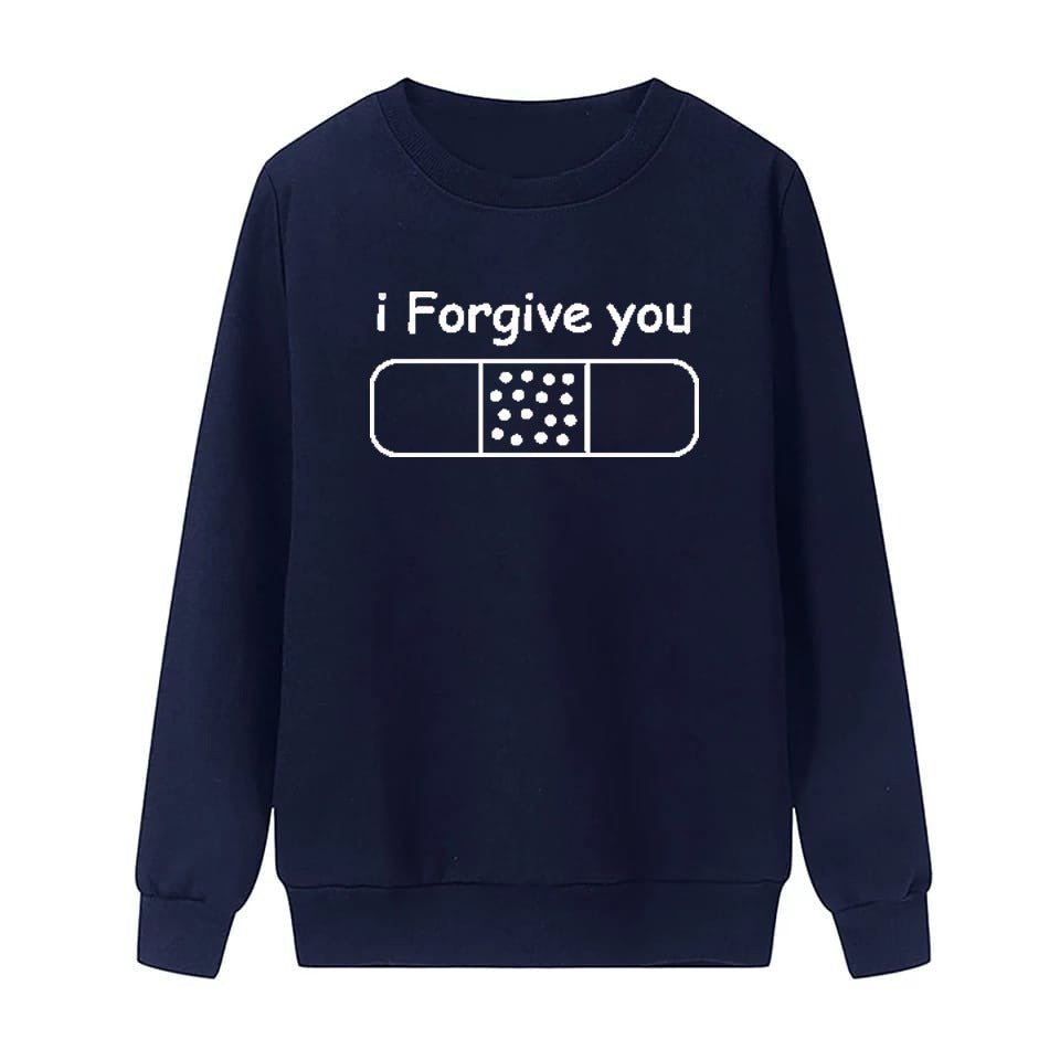 I Forgive You Printed Fleece Full Sleeves Pull Over Sweatshirt For Women - HB INDUSTRIES - Hoodies & Sweatshirts - 