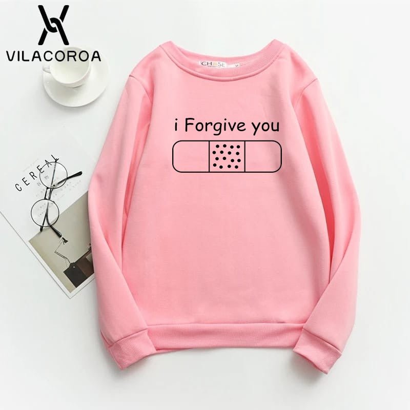I Forgive You Printed Fleece Full Sleeves Pull Over Sweatshirt For Women - HB INDUSTRIES - Hoodies & Sweatshirts - 