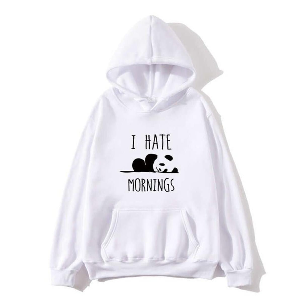 I Hate Morning Fleece Full Sleeves Pull Over Hoodie For Women - HB INDUSTRIES - Hoodies & Sweatshirts - 