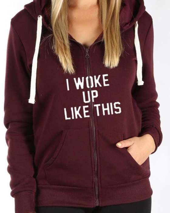 I wake up like this zipper hoodie for and women - HB INDUSTRIES - Hoodies & Sweatshirts - 