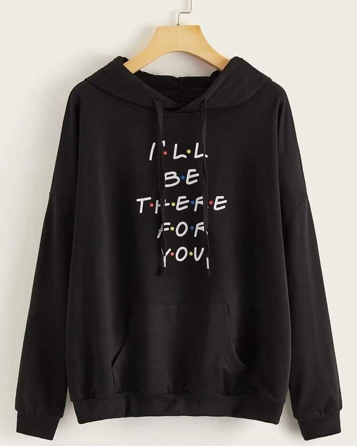 I will Be There For You Printed Fleece Full Sleeves Pull Over Hoodie For Women - HB INDUSTRIES - Hoodies & Sweatshirts - 