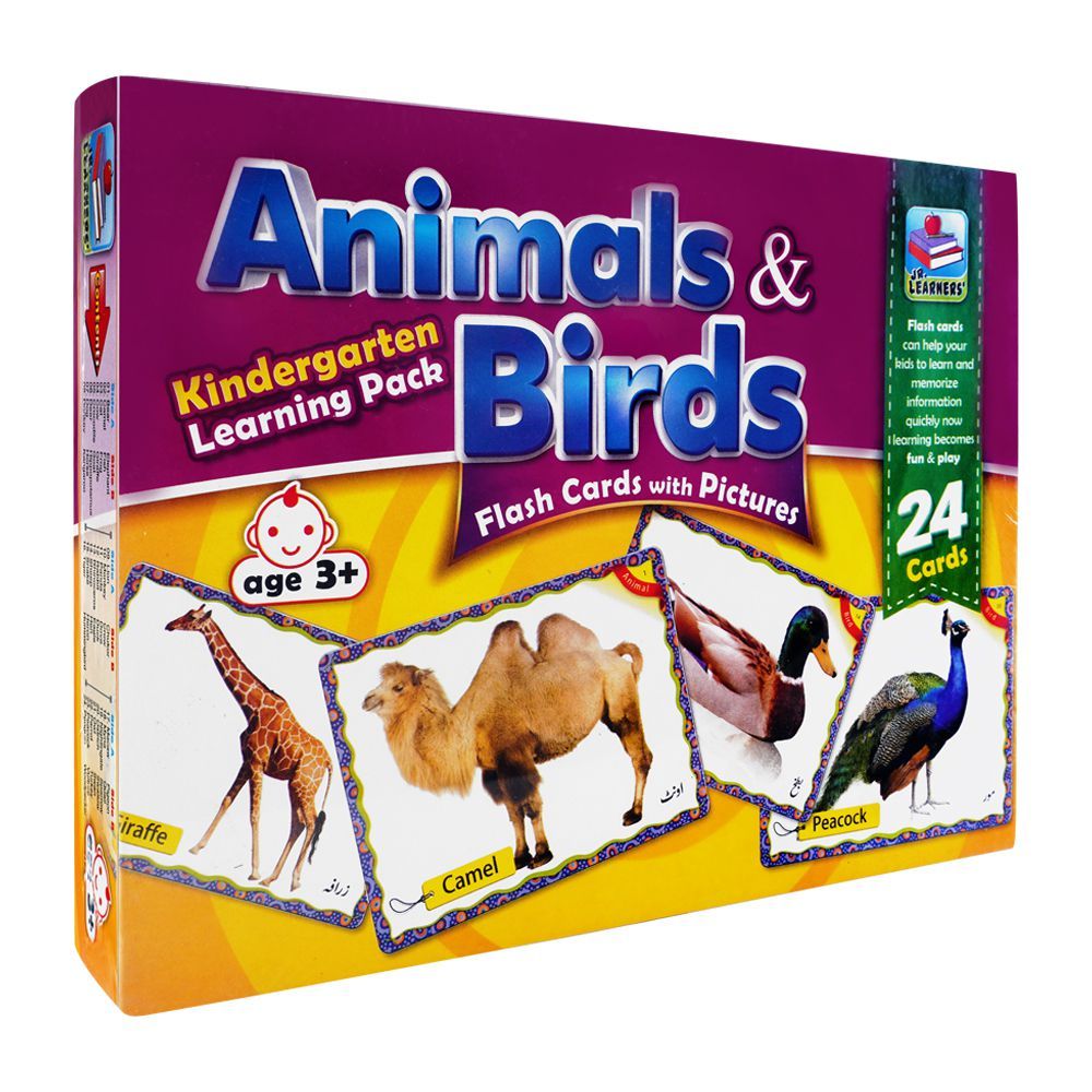 Jr. Learners Flash Card With Pictures Large Animals & Birds, For 3+ Years - HB INDUSTRIES - Educational Toys - 