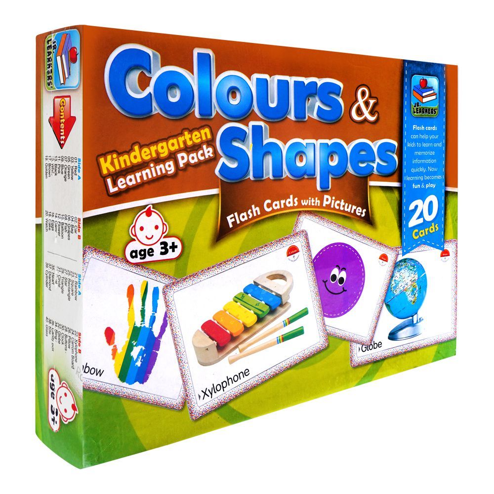 Jr. Learners Flash Card With Pictures Large Colours & Shapes, For 3+ Years - HB INDUSTRIES - Educational Toys - 