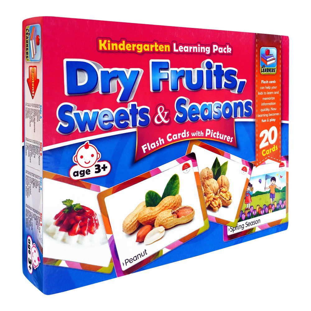 Jr. Learners Flash Card With Pictures Large Dry Fruits, Sweets & Seasons, For 3+ Years - HB INDUSTRIES - Educational Toys - 