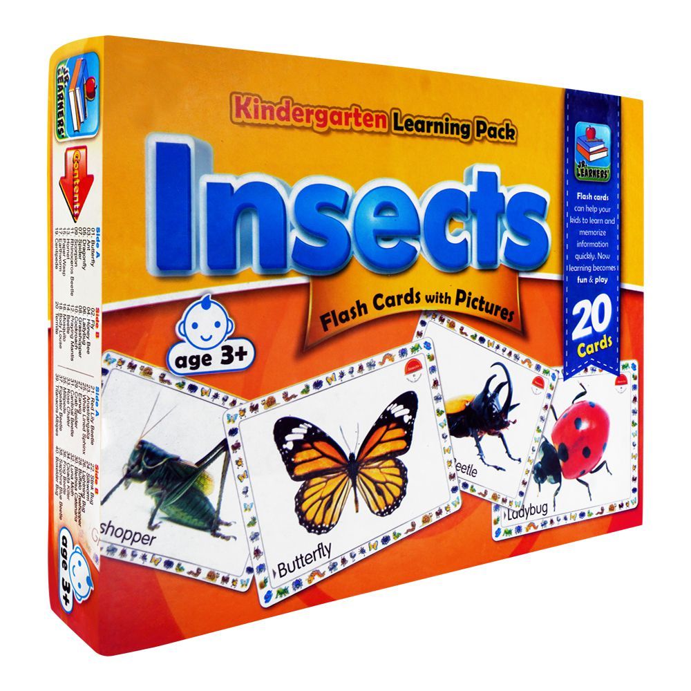 Jr. Learners Flash Card With Pictures Large Insects, For 3+ Years - HB INDUSTRIES - Educational Toys - 