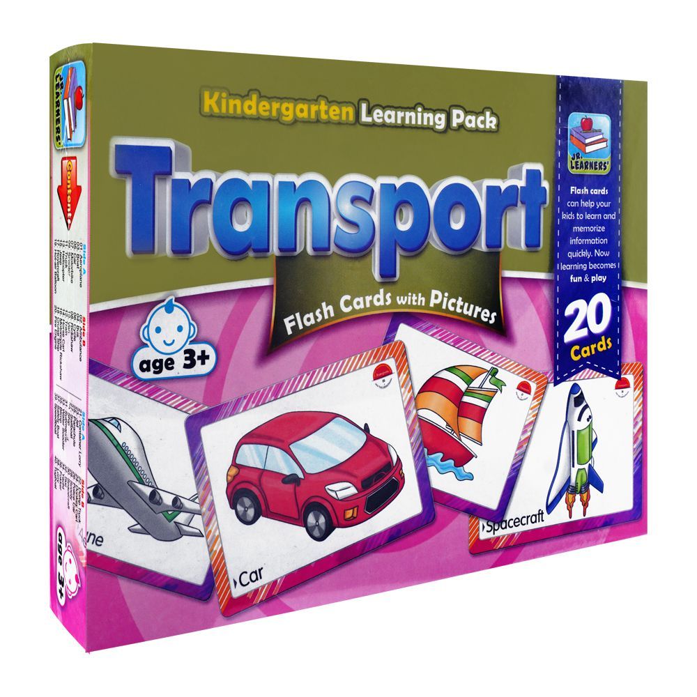 Jr. Learners Flash Card With Pictures Large Transport, For 3+ Years - HB INDUSTRIES - Educational Toys - 