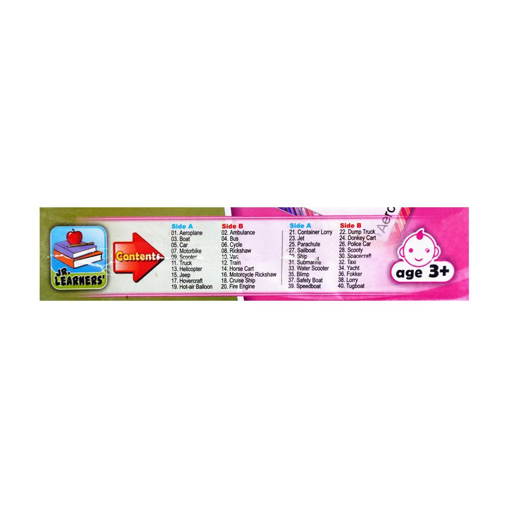 Jr. Learners Flash Card With Pictures Large Transport, For 3+ Years - HB INDUSTRIES - Educational Toys - 