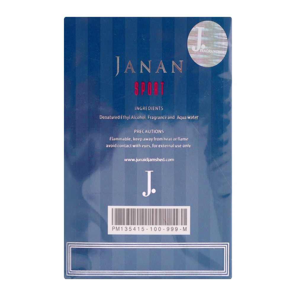 Junaid Jamshed J. Janan Sport Eau De Parfum, Fragrance For Men, 100ml - HB INDUSTRIES - Men Perfumes - 