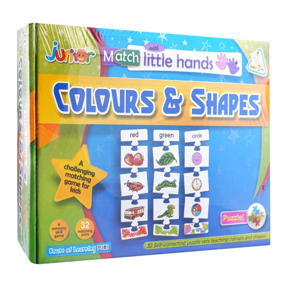 Junior Match With Little Hands, For 3+ Years, Colours & Shapes - HB INDUSTRIES - Educational Toys - 