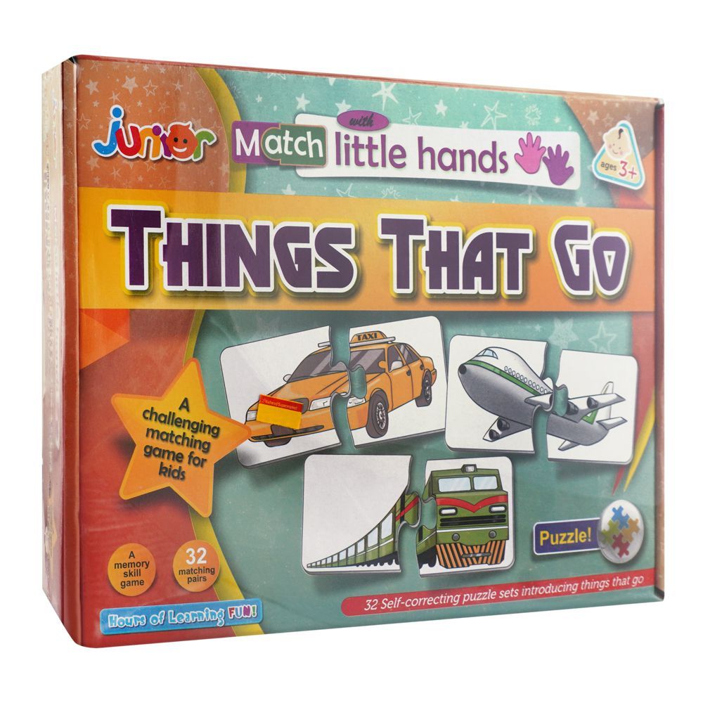 Junior Match With Little Hands, For 3+ Years, Things That Go - HB INDUSTRIES - Educational Toys - 