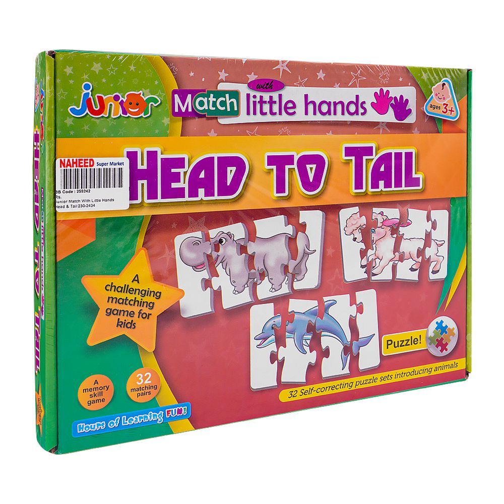 Junior Match With Little Hands Head & Tail, For 3+ Years - HB INDUSTRIES - Board Games - 