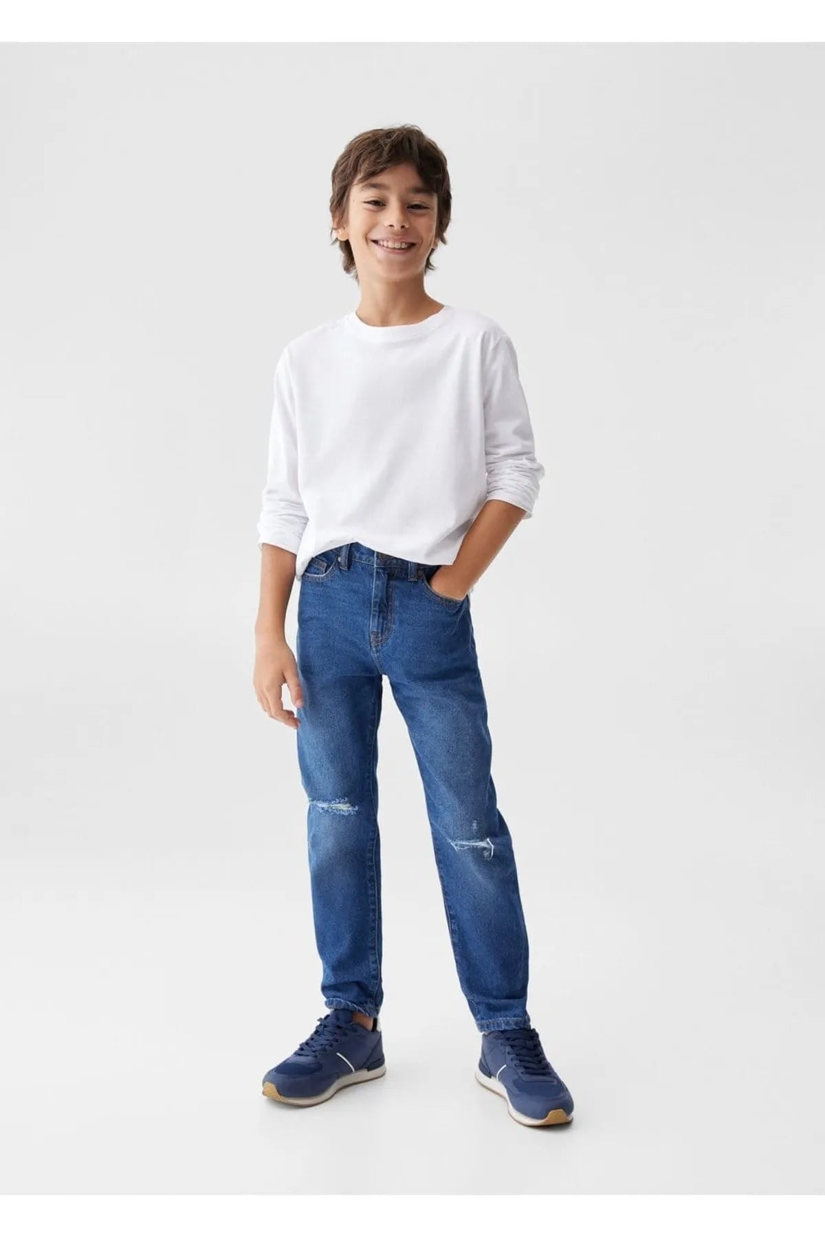 Kids Decorative Ripped Dad Jean - HB INDUSTRIES - Boys Jeans - 
