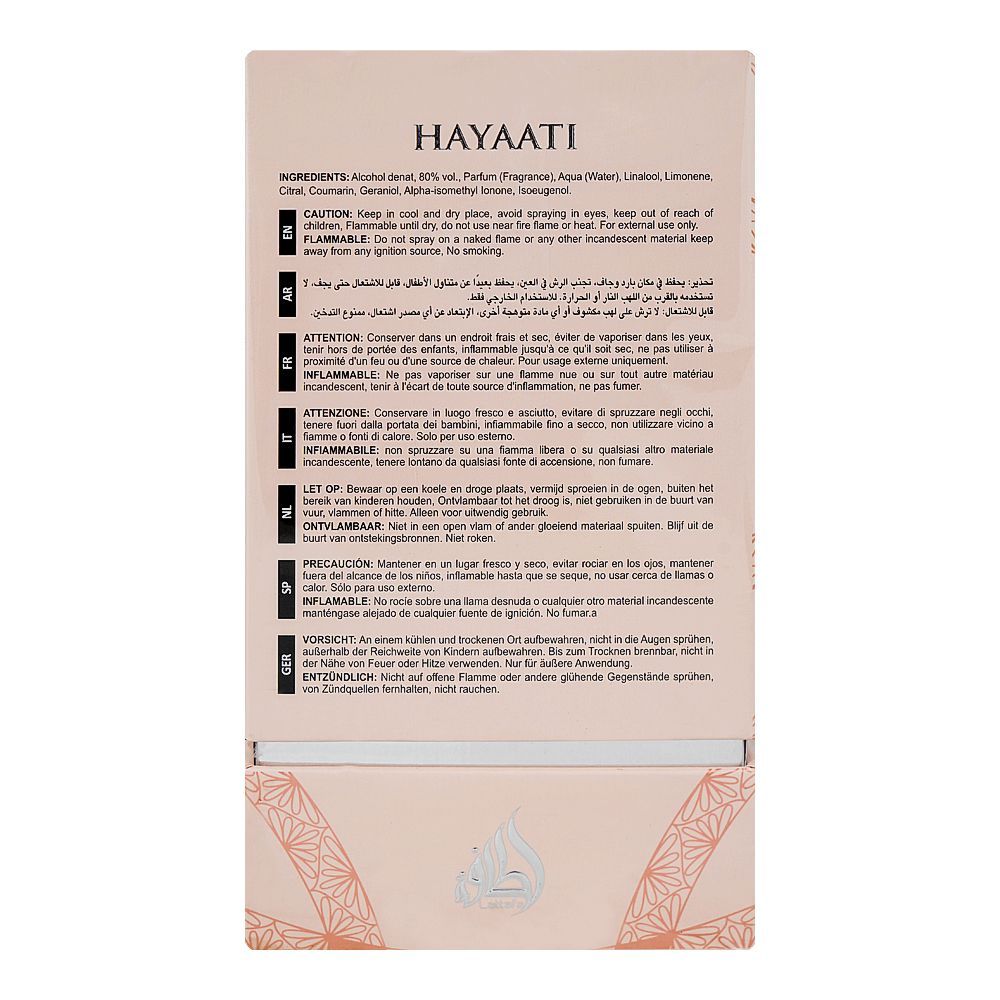 Lattafa Hayaati Florence, Eau De Parfum, For Women, 100ml - HB INDUSTRIES - Women Perfumes - 