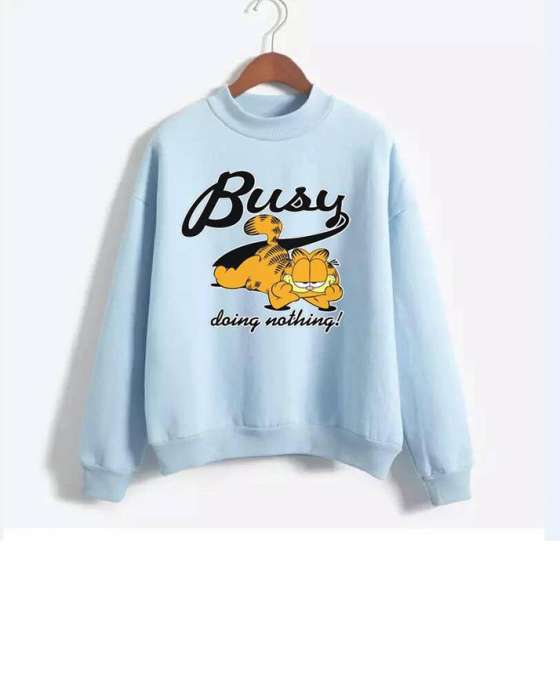 LIGHT BLUE BUSY DOING NOTHING SWEATSHIRT FOR womens - HB INDUSTRIES - Hoodies & Sweatshirts - 