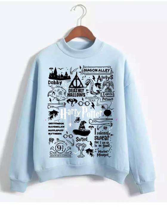 LIGHT BLUE HARRY POTTER SWEATSHIRT FOR womens - HB INDUSTRIES - Hoodies & Sweatshirts - 
