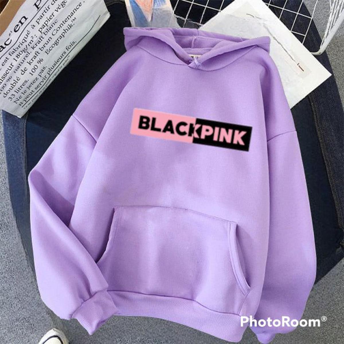 Light Purple Blackpink Printed Fleece Full Sleeves Pull Over Hoodie For Women - HB INDUSTRIES - Hoodies & Sweatshirts - 